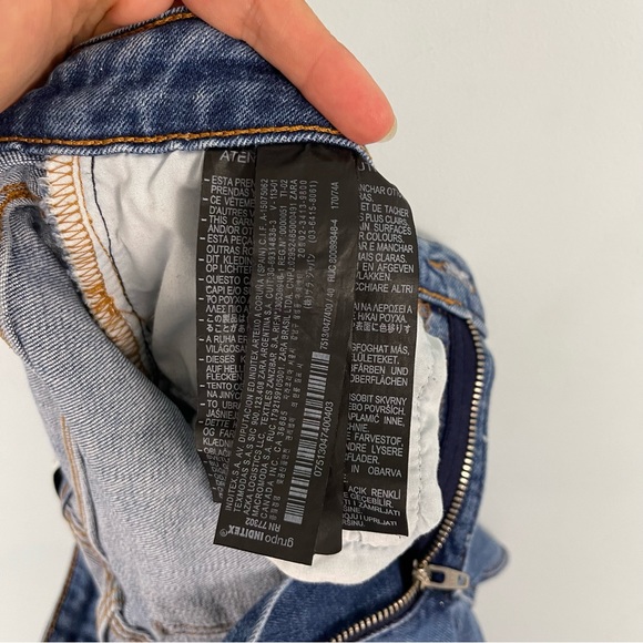 Zara Mid Rise Skinny Jeans Ankle Raw Hem Shark Bite Hem Distressed US 8 - Picture 12 of 16